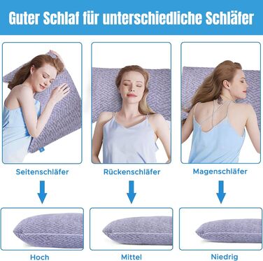 Подушка для сну на боці від болю в шиї та плечах - Подушки з піни з ефектом пам&39яті розміру &quotking-size&quot для сну - Регульована вигнута подушка зі знімною наволочкою, яку можна прати (сіра) U-подібна подушка Grau
