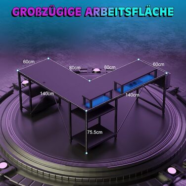 Ігровий стіл Flamaker L-подібної форми 140x140 см