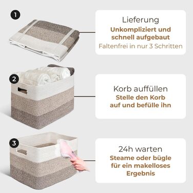 Великий кошик для зберігання - Прямокутний бавовняний кошик з ручкою - Великий кошик для ковдр, Вітальня - 46x36x30 см - Градієнтний жовтий - Плетений кошик для білизни - Зберігання іграшок, Дитяча кімната - 46x36x30 см Градієнтний жовтий