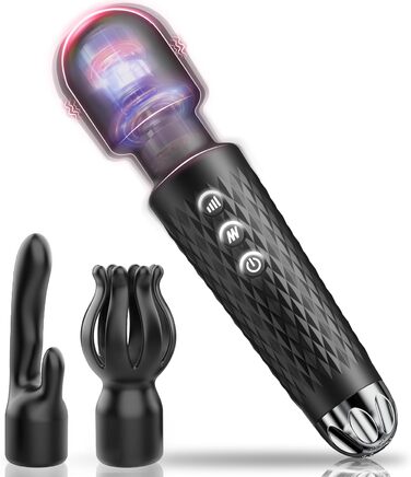 Вібратор Miokymioky для жінок, чорний, 20 режимів, з насадками