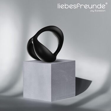 Секс-іграшка Liebesfreunde Dual Penis Ring для чоловіків - кільце для півня та кільце для яєчок для надзвичайно сильної ерекції, чорний