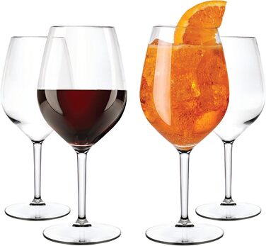 Пластикові келихи для вина WUITOKI, набір з 4-х штук, 51 мл, можна мити в посудомийній машині, не б'ються, не містять BPA, викорис