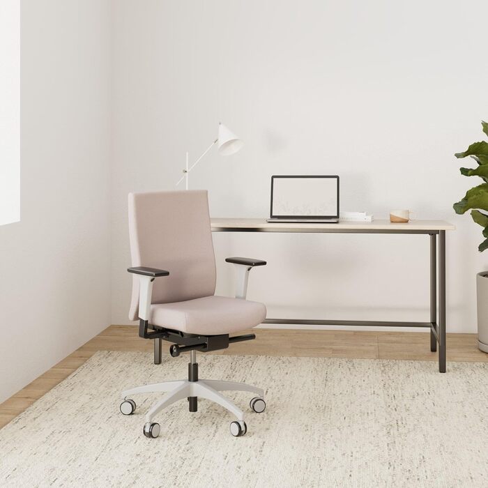 Ергономічне офісне крісло, зроблене в Німеччині Зручна спинка з регулюванням висоти Індивідуально регульована глибина сидіння (світло-рожевий)