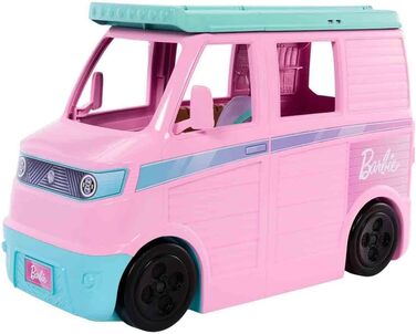 Ігровий набір Barbie Dreamland Road Adventure кемпер з 4 ігровими зонами, кухнею, ліжком, багаттям, собакою та 20 аксесуарами, JMK45