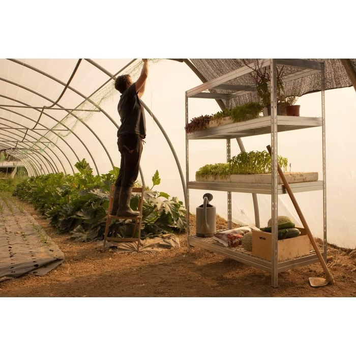 Вуличний стелаж із широким прольотом та 4 полицями з дротяної сітки Вантажопідйомність полиць 300 кг Сертифіковано TV ВxШxГ 1800 x 1200 x 450 мм Стелаж для зберігання Міцний стелаж Металевий стелаж