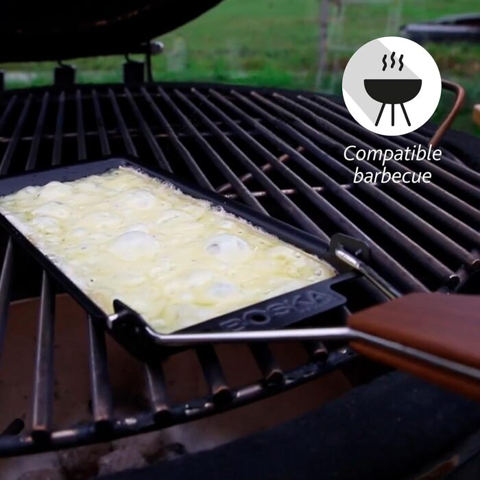 Міні раклет для двох Чайні свічки - Функціональний дизайн Темне дерево зі шпателем Прокат ласощів з плавленим сиром або овочами гриль Букове дерево, 2 Persons Vienna -