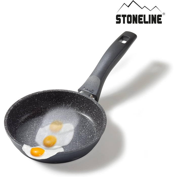 Сковорода STONELINE 16 см, сковорода підходить для індукції, сковорода покрита справжніми частинками каменю, сковороди та універса