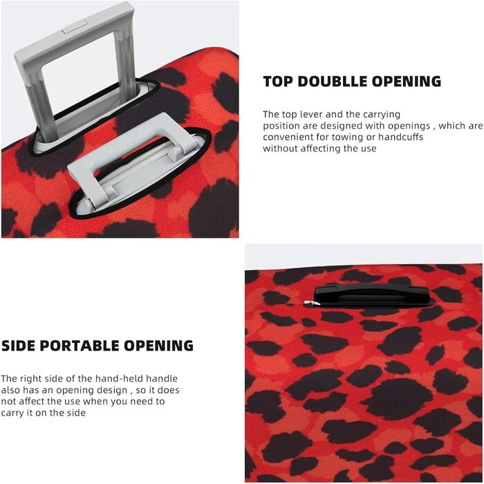 Чохол для багажу Леопард (чорний), еластичний захист від подряпин та пилу, розмір 95 см