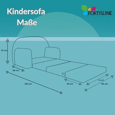 Дитячий диван, Складаний, М&39який - Ігровий диван з розсувною функцією 96x57x48 см - Дитячий диван з функцією сну - М&39який розкладний диван, сертифікований Oeko-TEX, вкл. 2 подушки, Світло-зелений