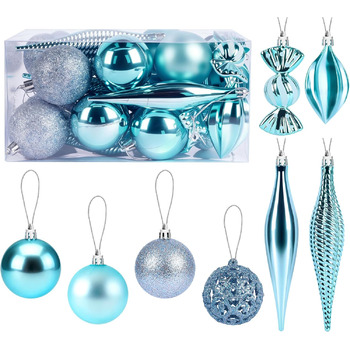 Набір синіх ялинкових кульок 24 шт ilauke