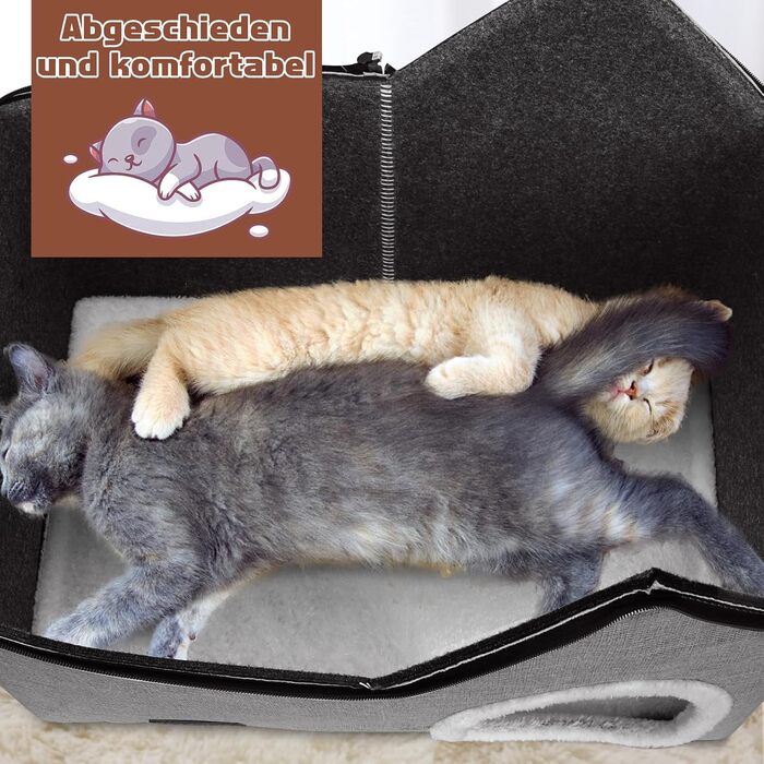 Котяча будка HEVOL, вулична котяча пещера, тепла собача пещера, знімна собача будка з мийною подушкою та платформою, вулична котяча пещера, котячий будиночок для малих та середніх домашніх тварин