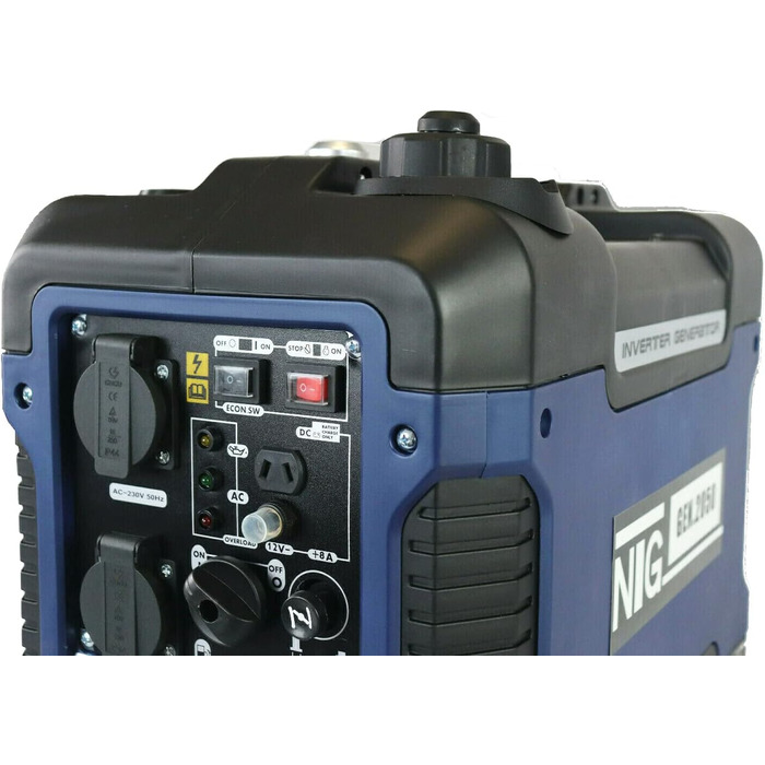 Інверторний електрогенератор GNR.2050 тихий лише 59 дБ(А) об'єм бака 4 л l 4-тактний двигун l бензиновий l з ручкою для перенесенн