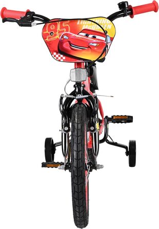 Дитячий велосипед Volare Disney Cars 16 дюймів 46 років Ручні та американські гальма Допоміжні колеса Захист ланцюга Регульоване сідло Подарунок для дівчаток та хлопчиків