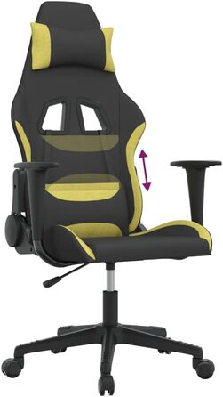 Геймерське крісло, чорно-зелене, матеріал тканина, метал