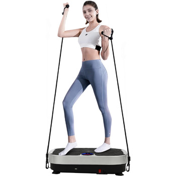 Фітнес-обладнання Mini Vibration Plate з пультом дистанційного керування Bluetooth Світлодіодний дисплей Сучасний дизайн у сріблястому кольорі 99 рівнів 3 зони тренувань вантажопідйомність 120 кг