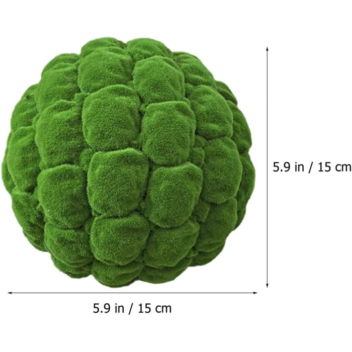 Прикраси з кульок з моху Кулі зі штучного моху Зелені кульки зі штучного моху Декоративні камені Мохові камені Штучні камені Мохові скелі Моховий ляльковий будиночок для весілля Квітковий горщик Бонсай DIY Ремесла Прикраса саду, 2 шт.