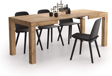 Розкладний стіл First, 120(200) x 80 см, рустикальний дуб, Зроблено в Італії Рустикальний дуб 120 x 80 x 76 см