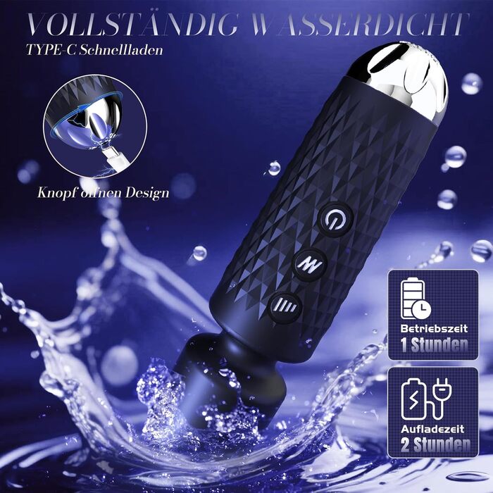 Вібратор Miokymioky для жінок, чорний, 20 режимів, з насадками