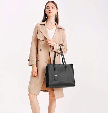 Жіноча сумка MORGLOVE Handbag Жіноча велика сумка шоппер Мода Школа Робота Дозвілля Ручка Сумка на блискавці (A-Black)