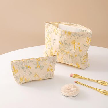Косметичка з квітковим візерунком, вишита, вінтажний стиль, жакардова тканина, косметичка на блискавці, дорожня косметичка, подару