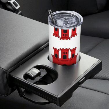 Кухоль з прямою трубочкою, дизайн Прапор Гібралтару, дорожній кухоль з принтом, підходить для кемпінгу, офісу та дому, 590 мл