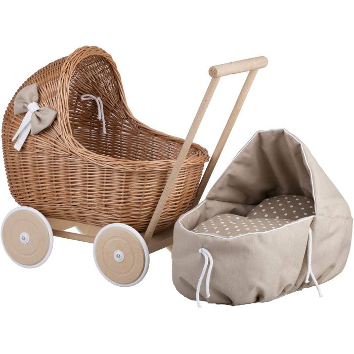 Плетені коляски для ляльок з постільною білизною ідеальна ідея для подарунка плетені коляски для ляльок красива іграшка з лози пле