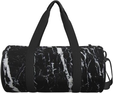 Містка дорожня сумка в мармуровому дизайні (чорно-білий), водонепроникна спортивна сумка для басейну