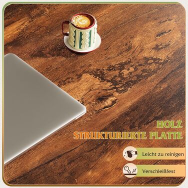 Журнальний столик WLIVE з регульованою висотою та місцем для зберігання, стіл для вітальні з висувною стільницею та відкритими відділеннями, прямокутний журнальний столик для вітальні, рустикальний коричневий