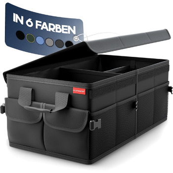 Організатор багажника HELDENWERK Premium з кришкою, стійкою та нековзною - Складана сумка для багажника велика з подвійним дном -