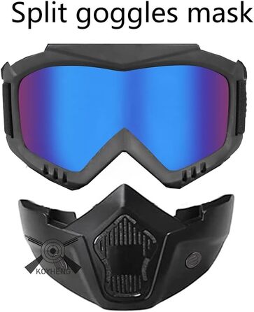 Страйкбольний шолом та повнолицьова маска, знімні страйкбольні окуляри, пейнтбольний шолом PJ Fast з переднім кріпленням для ПНВ та бічною планкою, сині лінзи