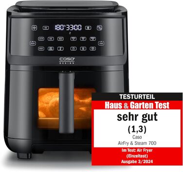 Фритюрниця та пароварка - їжа буде хрусткою зовні та соковитою всередині, дуже великий об'єм кошика 7 літрів, пароварка та фритюрниця, фритюрниця без олії/жиру, 700 -