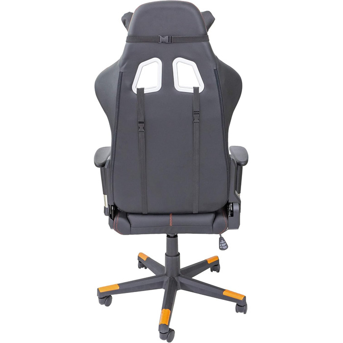 Преміальне гоночне крісло XL, офісне крісло, ігрове крісло XL, крісло керівника, обертове крісло Fire - Робоче крісло з поперековою опорою - Ігрове крісло - Витримує до 150 кг - Штучна шкіра - Чорний/Помаранчевий Fire (Помаранчевий)