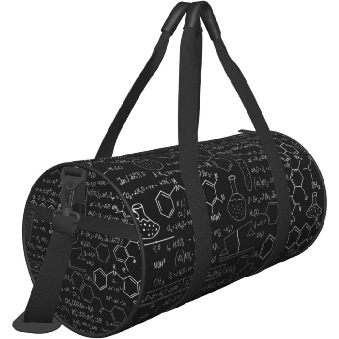 Дорожня сумка Ананас, кругла, великої місткості, легка та міцна, ідеальний подарунок для походів, відпустки, ділових поїздок та іншого, абстрактний науково-хімічний 3D малюнок, універсальний розмір