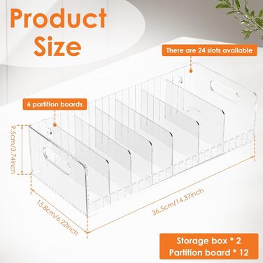 Органайзер для чайних пакетиків з 2 акрилових частин, знімний, 14 відділень, для зберігання чайних пакетиків, акрилова чайна коробка, 36,515,89,5 см, простий у використанні для чаю, кавових капсул, цукру