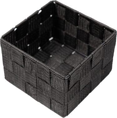 Набір із 4 кошиків для зберігання SilkKorb без кришок, під ротанг, штабелювані полиці з плетеного нейлону, коробки для зберігання, кошики для ванної кімнати, кошики для зберігання в шафах, на кухні, у вітальні (чорний)