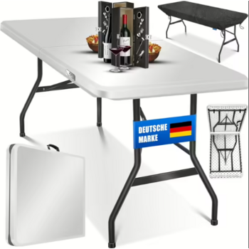 Складаний кемпінговий стіл KESSER для 6 осіб, білий