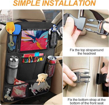 Організатор для захисту спинки автомобіля Newaner з підтримкою декількох кишень, великий органайзер для заднього сидіння автомобіл