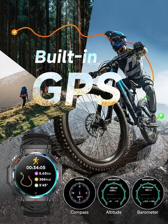 Смарт-годинник для чоловіків, військовий смарт-годинник 2026 року, спортивний годинник, фітнес-годинник 1,39 дюйма для Android та iOS, водонепроникний фітнес-трекер з функцією телефону/серцевий ритм/AI/ChatGPT/понад 100 спортивних режимів, класичний