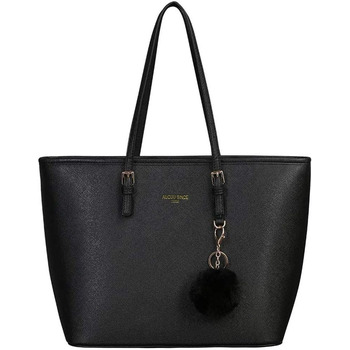 Жіноча сумочка чорна, шкіряна сумка шоппера, велика, для офісних шкільних покупок з кулькою з кролячого хутра, плюшевий брелок для