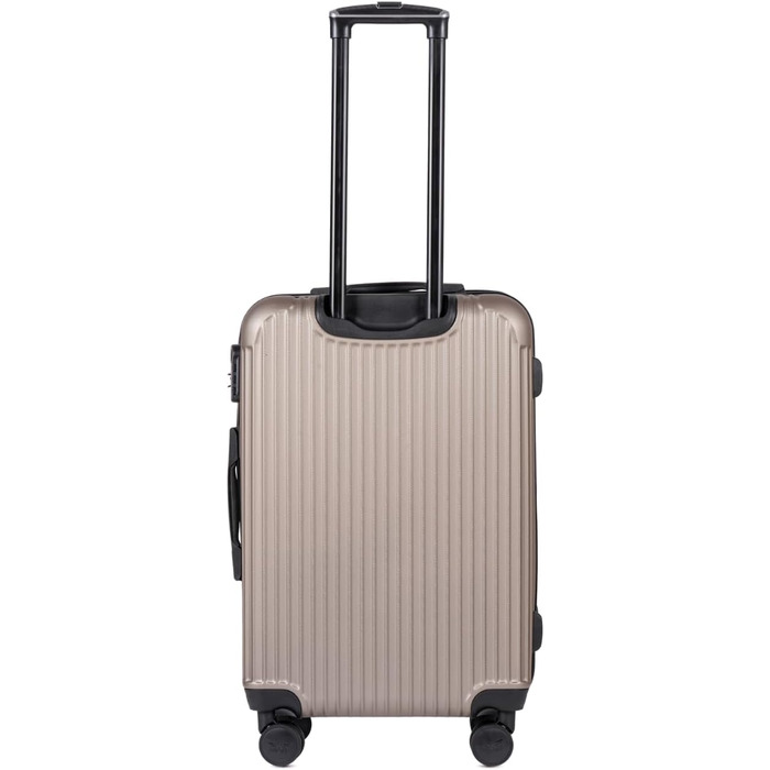 Валіза Wings з твердим корпусом - 66 x 43 x 26 см, велика дорожня валіза та візок - надлегка валіза на колесах - ручна поклажа з колесами - валіза з замком - маленький візок для літака, колір Шампань