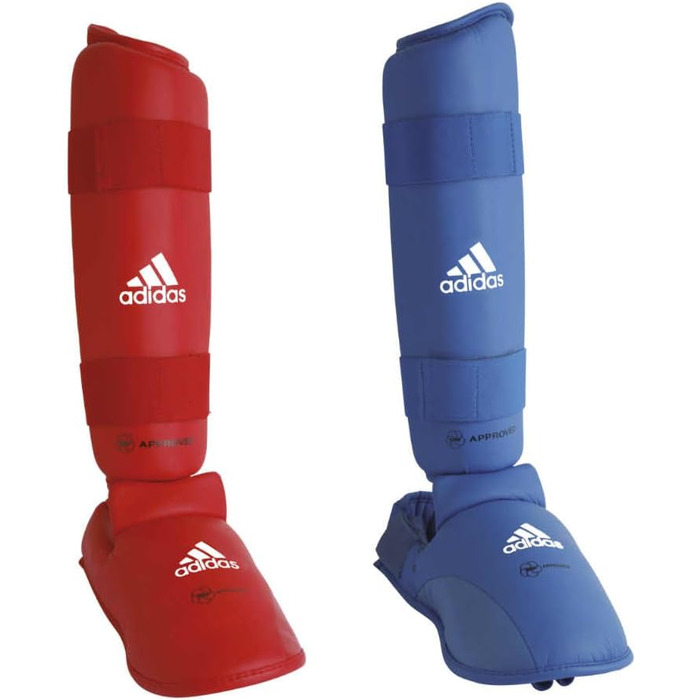 Захисні накладки на гомілки та підйомники Adidas Karate, червоні, 2 шт., розмір XS