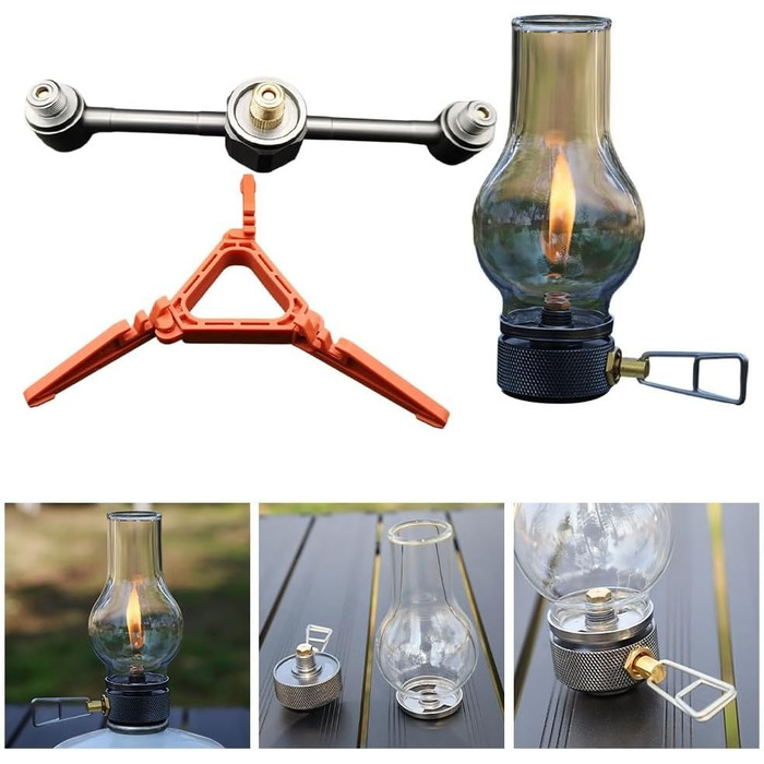 Газовий ліхтар з підсвічуванням, газовий ліхтар для кемпінгу, портативні ліхтарі для паливного намету на природі, для кемпінгу на свіжому повітрі, походів (комплект з 2 газових ліхтарів)