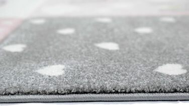 Килим мрія круглий дитяча кімната килим килим грати килим веселка серця хмари рожевий кремовий сірий розмір 160 см круглий 160 см