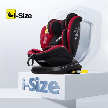 Дитяче автокрісло Reecle 360 Swivel i-Size з кріпленням ISOFIX 40-150 см (0-36 кг) Reboarder, від народження до 12 років, ECE R129