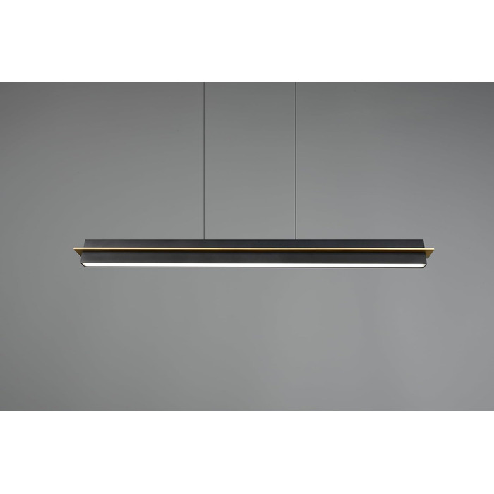 Стеля LED-підвіс Trio Leuchten Emerson 346710180, матовий чорний/золотий метал, 22 Вт LED, регульована висота, плавне налаштування кольору світла, 4-позиційний сенсор