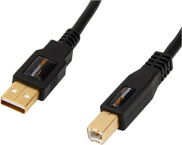 ДБЖ Eaton Ellipse ECO 650 USB DIN - автономне джерело безперебійного живлення (ДБЖ) і основи Storeo, кабель USB 2.0, сумісний з принтером, від типу A до типу B, з позолоченими роз'ємами, 3 м, чорний