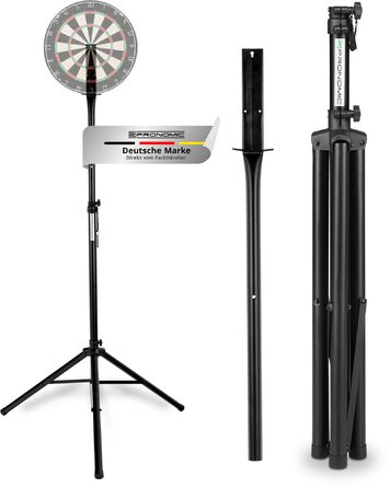 Стійка для мішні для дартсу Pronomic DA-45S - Тримач для мішні - Сталева стійка для дартсу - Безступінчасте регулювання висоти, чорний колір