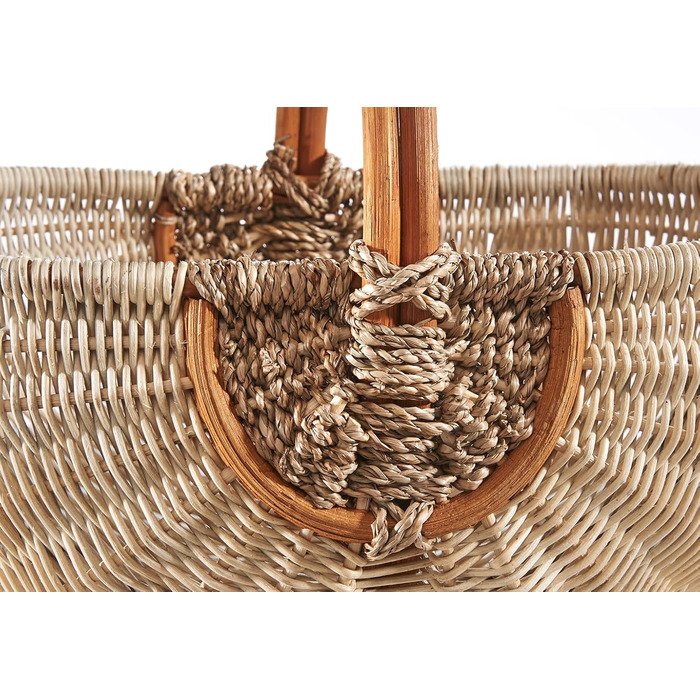 Кошик з ротанга Kobolo 49x334 см Бежевий Плетений кошик ручної роботи з ручками Міцний кошик для покупок з ротанга Класичний кошик для перенесення фермерських ринків, пікніків, домашнього використання, зберігання та декору