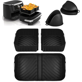 Аксесуари для фритюрниці Ninja Foodi Flexdrawer 10,4 л AF500EU,3 шт. Багаторазова мультипіч з силіконовою формою Аксесуари для Ninja AF500EU AF500EUCP(2 набори 18 * 20 * 10 см 36 * 20 * 10 см) 2 шт. 18 * 20 * 10 см 36 * 20 * 10 см Набори