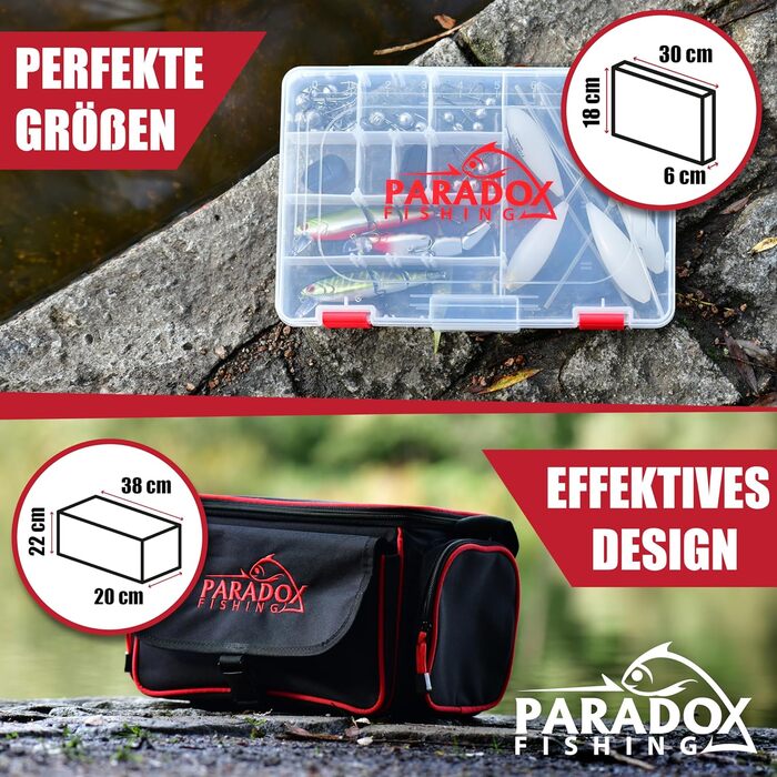 Сумка для рибалки Paradox Fishing I включно з 4 коробками I рибальський рюкзак для риболовлі - багато місця для наживки та рибальських аксесуарів